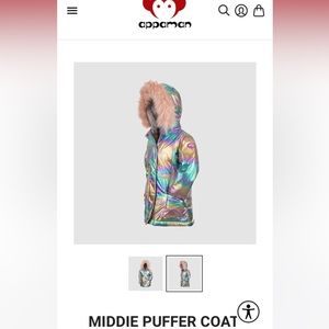 Appaman middie puffer, rainbow ombré coat for girls